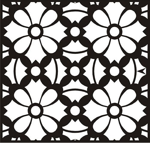 Floral Pattern Decorative Wall Tile Grid