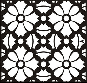 Floral Pattern Decorative Wall Tile Grid